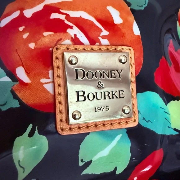 Dooney & Bourke Rose Garden Bloom PVC Tote Purse - Black Floral K9436574 NWOT - Picture 6 of 9